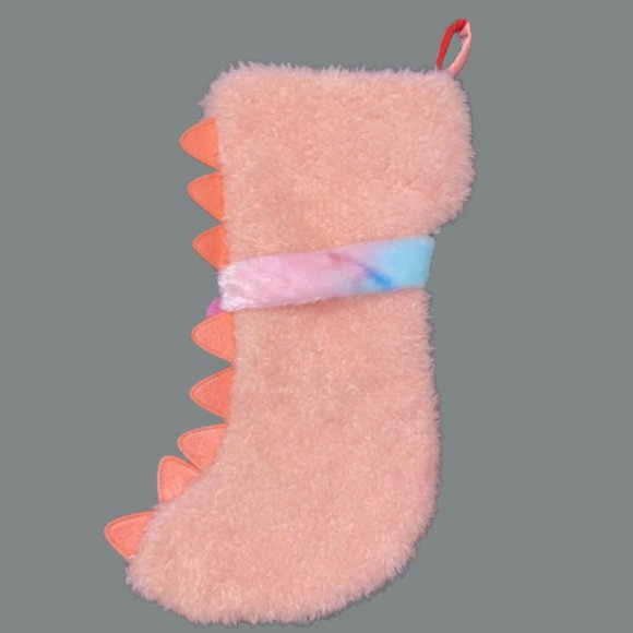 Christmas Stocking Pink Dinosaur Trimsetter by Dillard’s Faux Fur - Picture 2 of 2